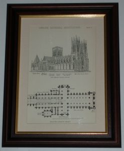 Print over 125 yrs old Architecture York Lichfield Cathedral available unframed